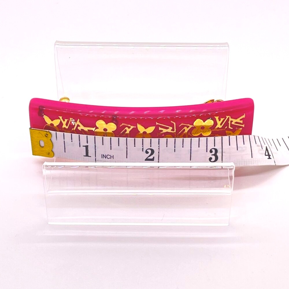 Louis Vuitton LV Monogram Hot Pink Inclusion Hair Barrette Clip - Picture 8 of 9